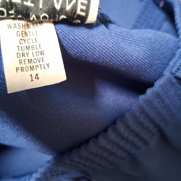 Cricket Lane Comfort Motion Skirt Size 14 Blue Elastic Midi Vintage 1980s NOS - Picture 8 of 15